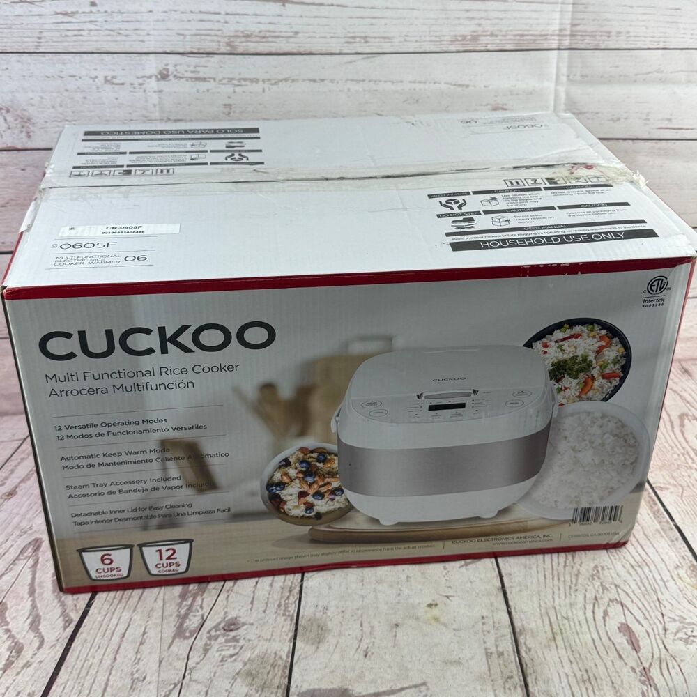 Cuckoo CR-0605F Rice Cooker 6 Cup 580W White Multifunctional Keep Warm